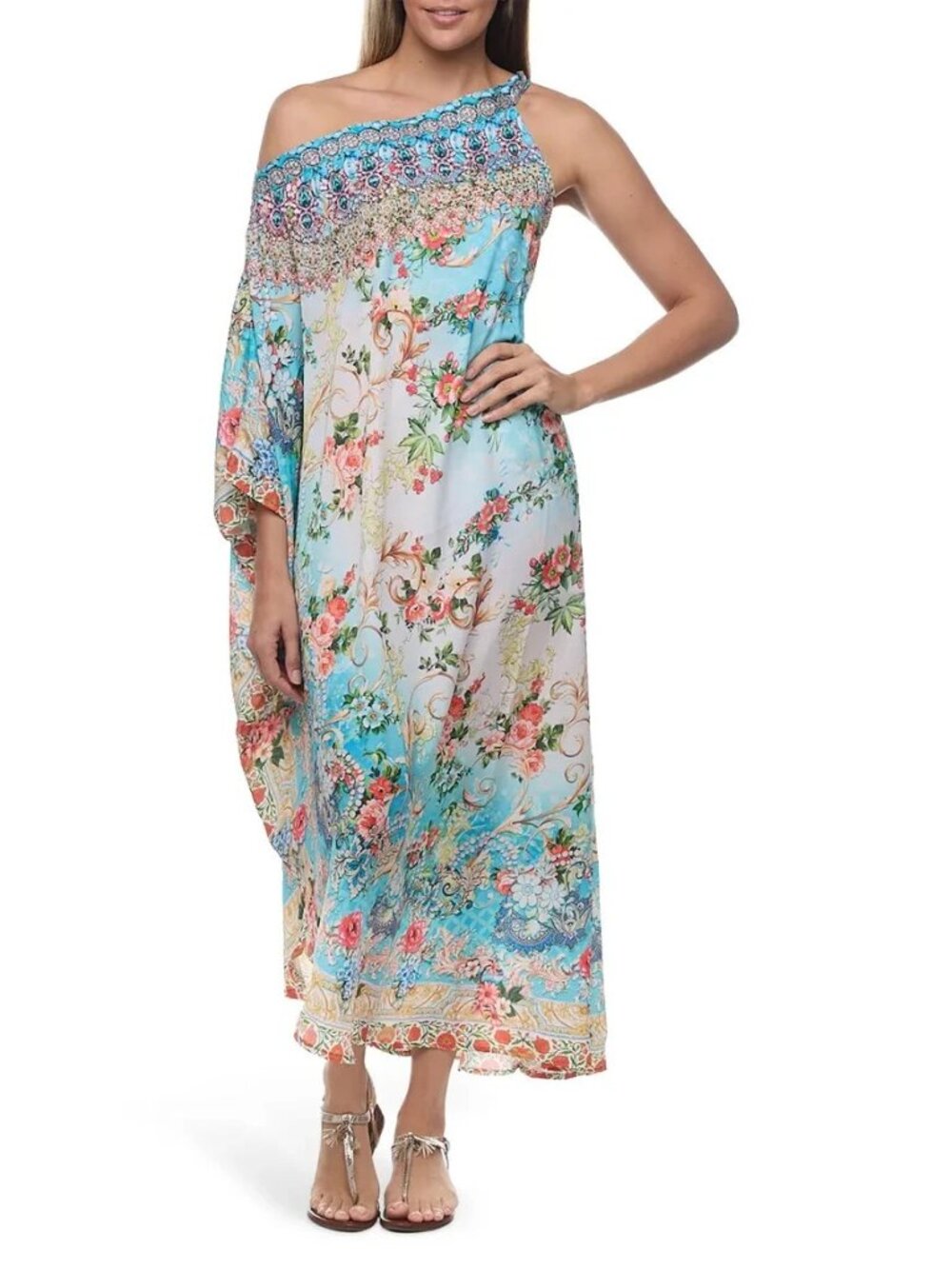 Ranee's Ranees OS Women's One Shoulder Maxi Dress Beach Coverup Resort